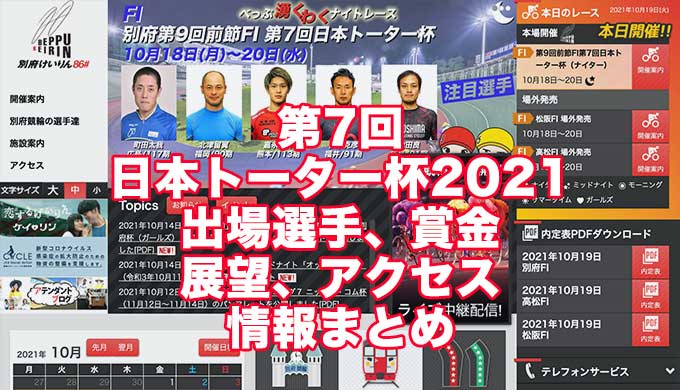 第7回日本トーター杯2021(別府競輪)アイキャッチ