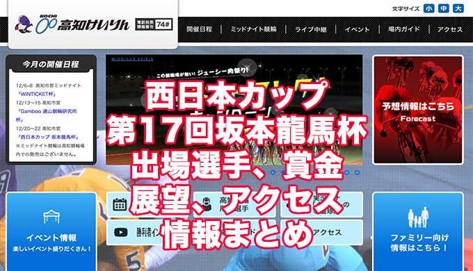 西日本カップ第17回坂本龍馬杯2021(高知競輪F1)アイキャッチ
